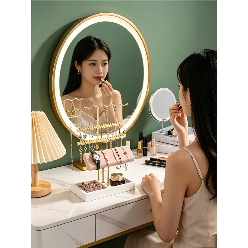 4-Layer Jewelry Storage Rack with Tray